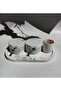 Marble Patterned Spice Rack Set - 4