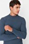 Indigo Fitted Dar Kalıp Pamuklu Yarım Balıkçı Yaka Fitilli Triko Kazak TMNAW21KZ0568 - 12