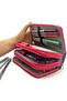 Pencil Case Flamingo Black Kawai Organizer Pencil Case Vegan Leather Three Compartment Pen Holder - 4