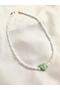 White Heart Necklace with Murano Glass Beads