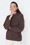 Dark Brown Kangaroo Pocket Hooded Boyfriend Ribbed Knitted Thick Sweatshirt - 5