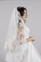Two-Layer Wedding Veil with French Lace, Bridal and Civil Ceremony Veil, Bottom Layer 100 cm, Top Layer 75 cm - 2