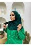 وشاح حجاب مرصع باللون الزمردي - 2