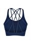 Navy Blue Supported/Styling Back Cross Rope Strap Knitted Sports Bra TWOAW23SS00000 - 7