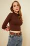 Women's Bitter Brown Half Fisherman Crop Blouse - 3