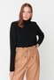 Schwarzer Strickpullover mit Kragendetail TWOAW23KZ01105 - 3