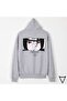 Arde Moda Itachi Eye Detail Gray Zippered Unisex Sweatshirt