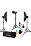 E250 Ws 3’lü Softbox Paraflaş Seti