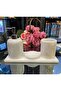 Natural White Marble Bathroom Set | 4 Pieces | Gold-silver | - 2