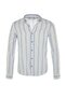 Beyaz Slim Fit Düğmeli Yaka İnce Çizgili Gömlek TMNSS20GO0092 - 7