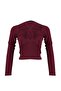 Bordo Fitted/Vücuda Oturan Boyundan Bağlamalı Esnek Örme Bluz TWOAW23BZ00093 - 7
