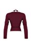 Bordo Fitted/Vücuda Oturan Boyundan Bağlamalı Esnek Örme Bluz TWOAW23BZ00093 - 9