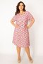 Women's Large Size Colorful Woven Viscose Fabric Front Buttoned Belted Waist Dress 65n33614 - 5