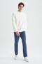 Relax Fit Bisiklet Yaka Kalın İçi Yumuşak Tüylü Basic Düz Sweatshirt (25 AU) - 2