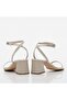 Genuine Leather Beige Women's Heeled Sandals - 3