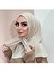 Twn Color Snap Hijab Scarf Bonnet Shawl - 3