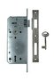 Lock 141 R Extra Recessed Door Lock with Single Key and Rosette Hole - Oval Chrome / 45 Mm