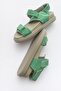 Wıtna Green Suede Genuine Leather Women's Sandals - 3