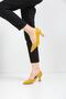 Women's Bena Yellow Patent Leather Champagne Heel Stiletto - 4