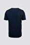 Men's Navy Blue Cotton Lycra V-Neck Slim Fit T-Shirt - 2