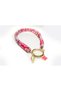 Pink Cord Rope Dog Cat Necklace - Charm Pendant - 2