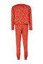 Red 100% Cotton Christmas Themed Knitted Pajamas Set Thmaw21Pt0771 - 7