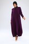 Sleeve and Collar Embroidered Summer Linen Ferace - Plum - 4