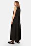 Black Shift/Straight Cut Maxi Sleeveless Woven Dress TWOSS20EL1954 - 3