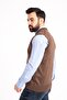 Men's Brown Thin Wool Knitwear Knitted Dad Sweater - 4