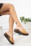Women's Brown Linda Wedge Heel Casual Thick Soled Slippers - 3