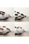 Double Sided 4-Piece Plaid Themed Bells and Pine Tree Christmas Combination Raschel Knitted Pillow Throw Pillow Cover - 2