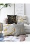 4-Piece Double-Sided Colored Background Gold Detailed Abstract Drawing Modern Raschel Pillow Throw Pillow Cover Set