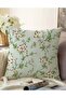 Modern Raschel Knitted Pillow Throw Pillow Cover with Green Leaves and Flower Patterns on Double Sided Colorful Floor