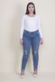 Women's Large Size Blue Ripped Detailed Lycra Denim Skinny Trousers 65n35338 - 2