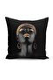 African Womens Themed 4-Piece Pillow Cushion Cover with Black Background - 2