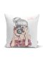 Girl Drinking Coffee and Taking Photos Combination 4-Piece Pillow Throw Pillow Cover - 2