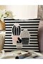 Double Sided Colorful Black Striped Cactus Patterned Modern Raschel Knitted Pillow Throw Pillow Cover on the Floor