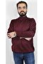 Men's Fine Wool Half Gray Sweater Claret Red - 2