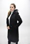 Women's Stamped Hooded Fur Coat - 2