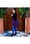 Asymmetric Model Purple Genuine Leather Hand Portfolio Clutch - 4