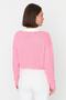 Pembe Süper Crop Gömlek Garnili Triko Hırka TWOAW23HI00519 - 5