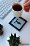 Glass Coaster| Letter Design| Set of 4| T| 10cm X 10cm