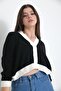 Women's Buttoned Knitwear Crop Oversize Cardigan - 2