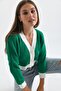 Women's Buttoned Knitwear Crop Oversize Cardigan - 2