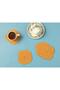 Blossom Faux Leather 4-Piece Coaster Set, 10 cm, Mustard