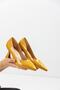 Women's Bena Yellow Patent Leather Champagne Heel Stiletto - 2
