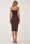 Women's Brown Strappy Jersey Knitted Dress YK00042 - 3