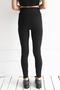 Black Ribbed High Waist Knitted Sport Leggings - 2