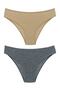 2-Piece Cotton Heart Rubber Slip Women's Panties