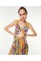 Flower Pattern Cutout Dress - 2